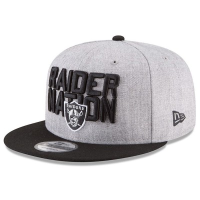 Men's Oakland Raiders New Era Heather Gray/Black 2018 NFL Draft Official On-Stage 9FIFTY Snapback Adjustable Hat 2979510